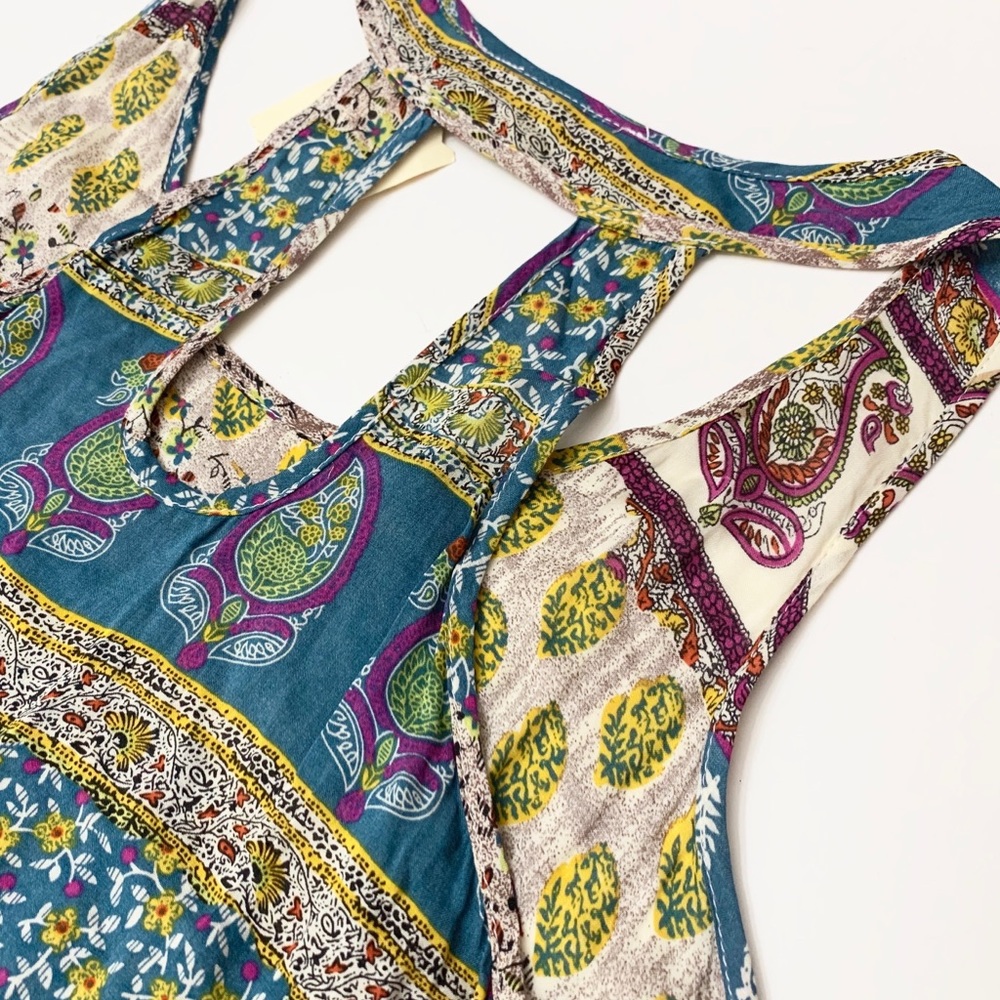 Multi Colored Patchwork Midi Pocket Dress - Picture 2 of 6